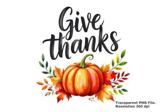 Give Thanks Pumpkin Clipart PNG Gráfico Manualidades Por Happy ClipArt