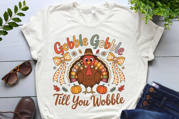 Gobble Till You Wobble Thanksgiving Graphic T-shirt Designs By T-Shirt Design Bundle