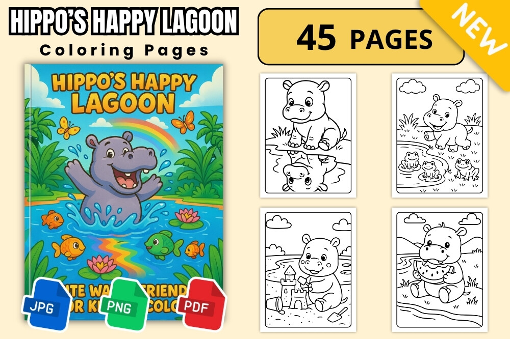 Hippo’s Happy Lagoon Coloring Book