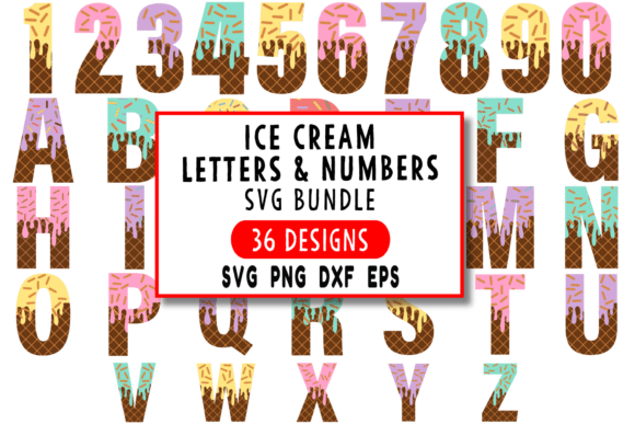 Ice Cream Letters and Numbers SVG Graphic Crafts By ProFonts