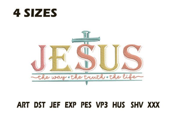 Jesus the Way Embroidery Design