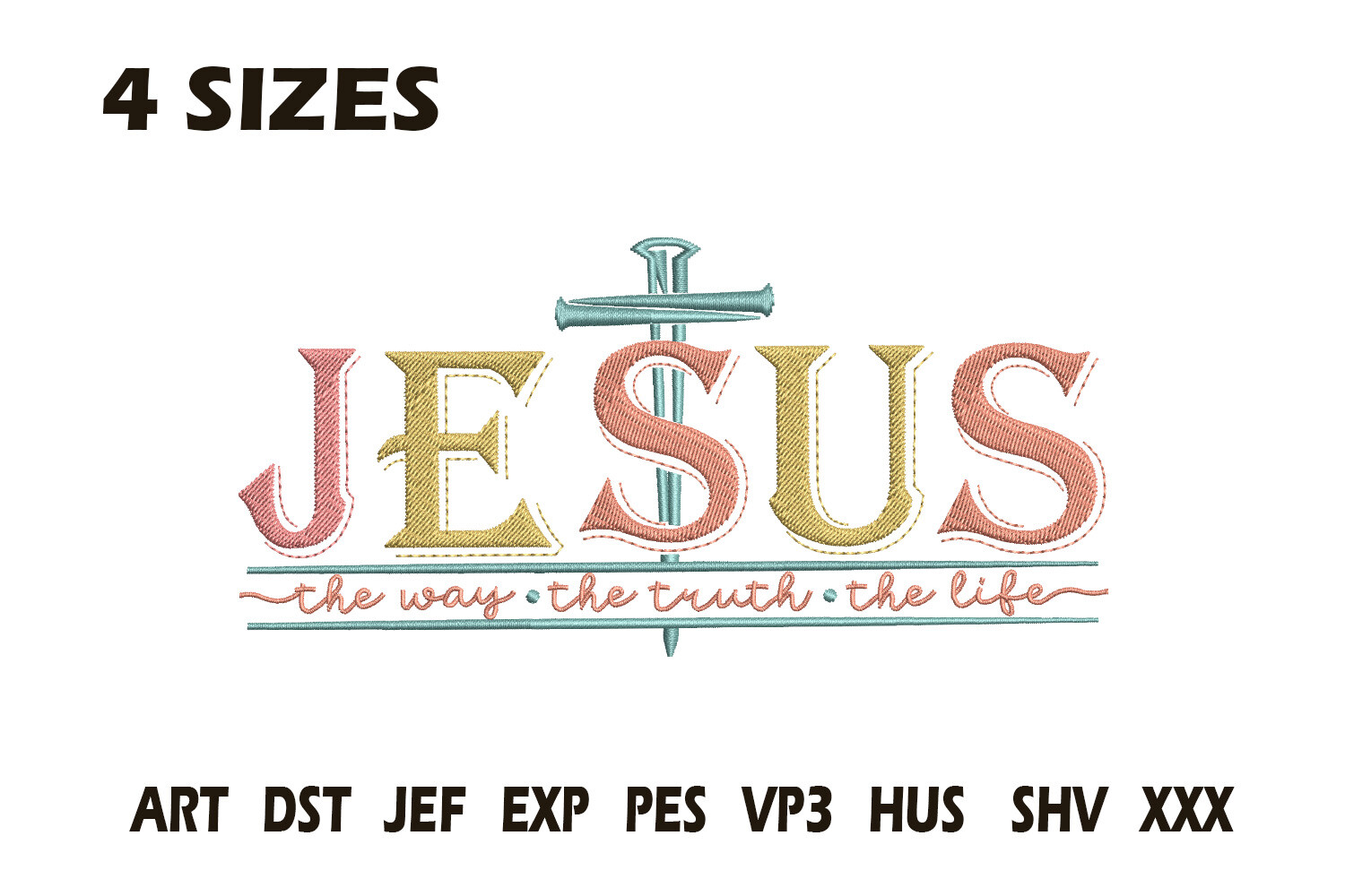 Jesus the Way Embroidery Design