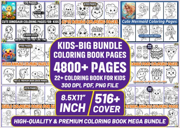 Kids-Big Bundle of Coloring Book Pages