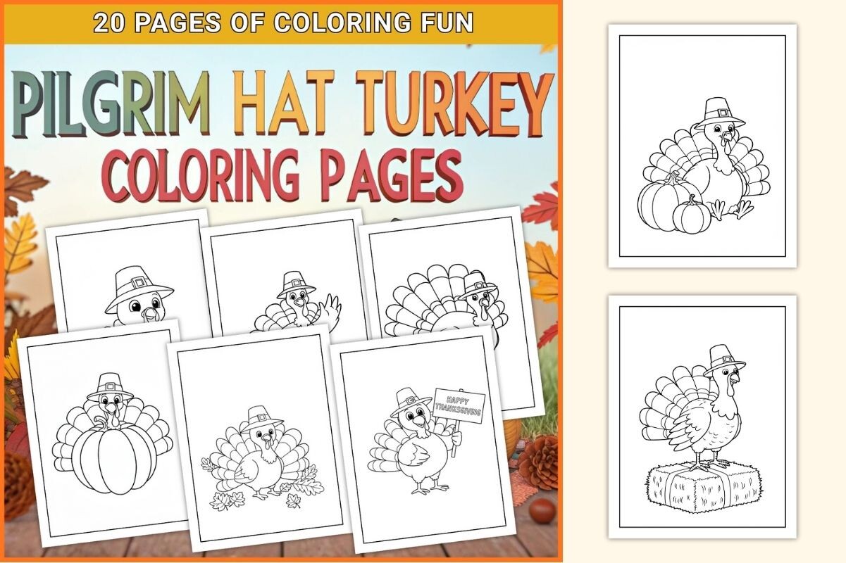 Pilgrim Hat Turkey Coloring Pages