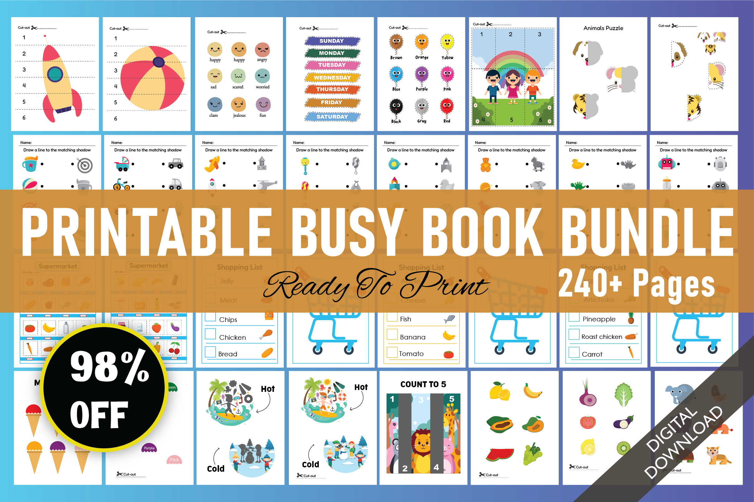 Printable Busy Book Bundle