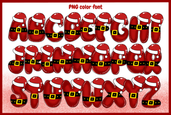 Santa Style Font PNG with transparent background - Preview 1