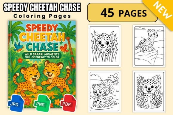 Speedy Cheetah Chase Coloring Book