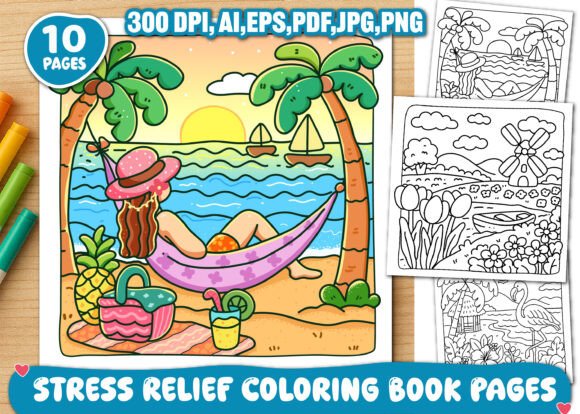 Stress Relief Adult Coloring Book Pages Graphic Coloring Pages & Books Adults By Art Multi Creation