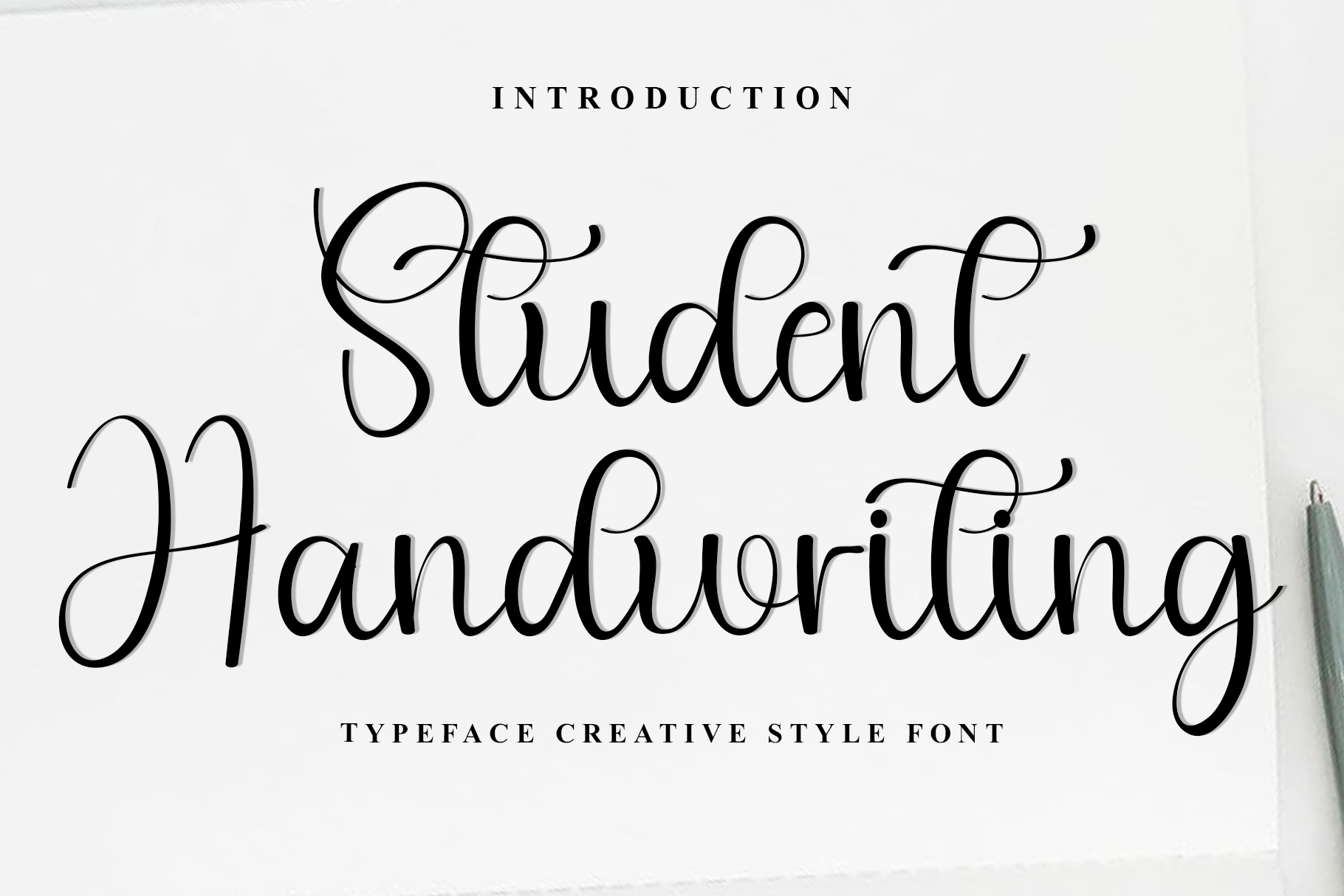 Student Handwriting preview, neat handwriting font for return address labels