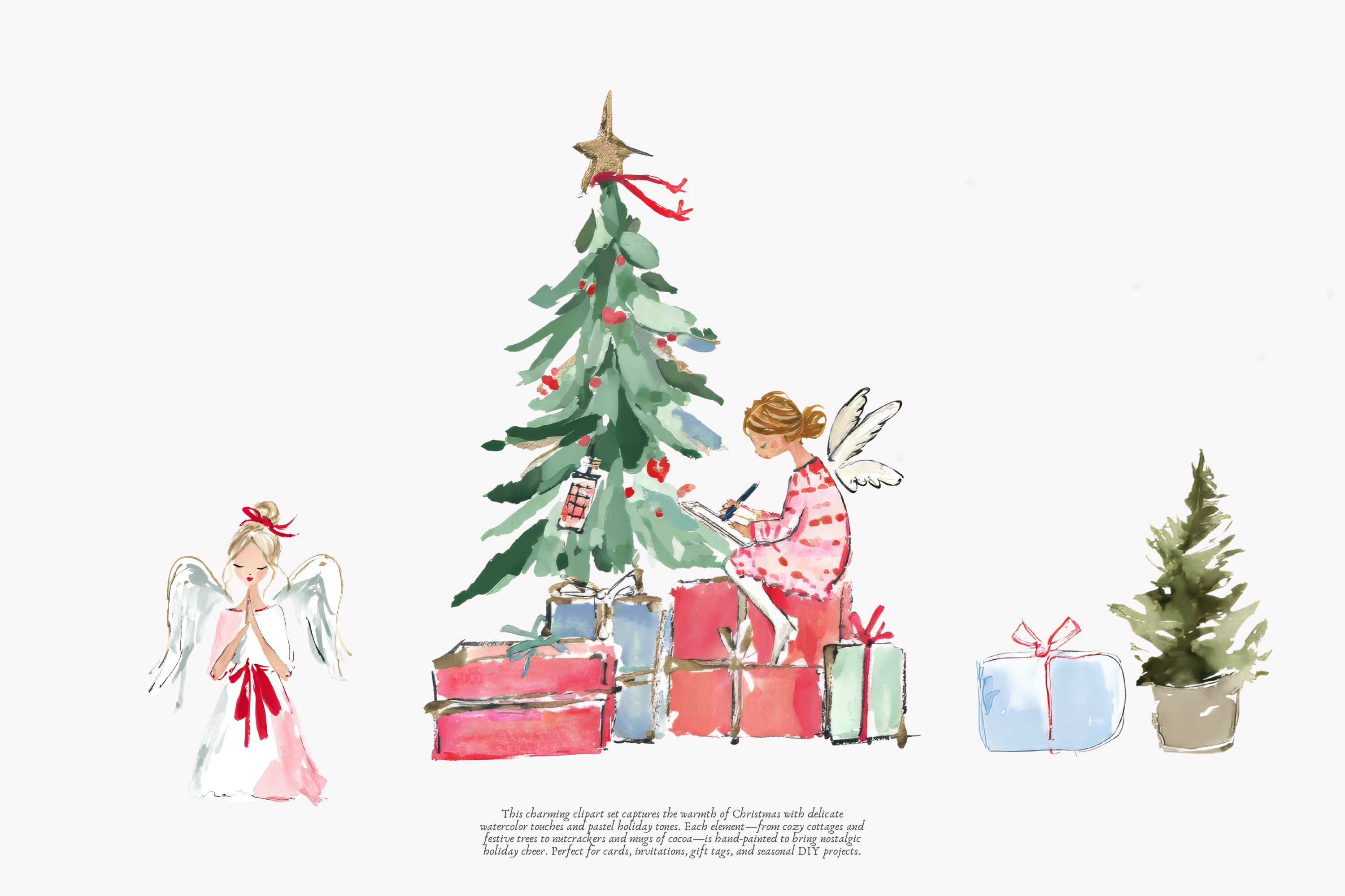 Cozy Christmas Watercolor Clipart Set - photo 2