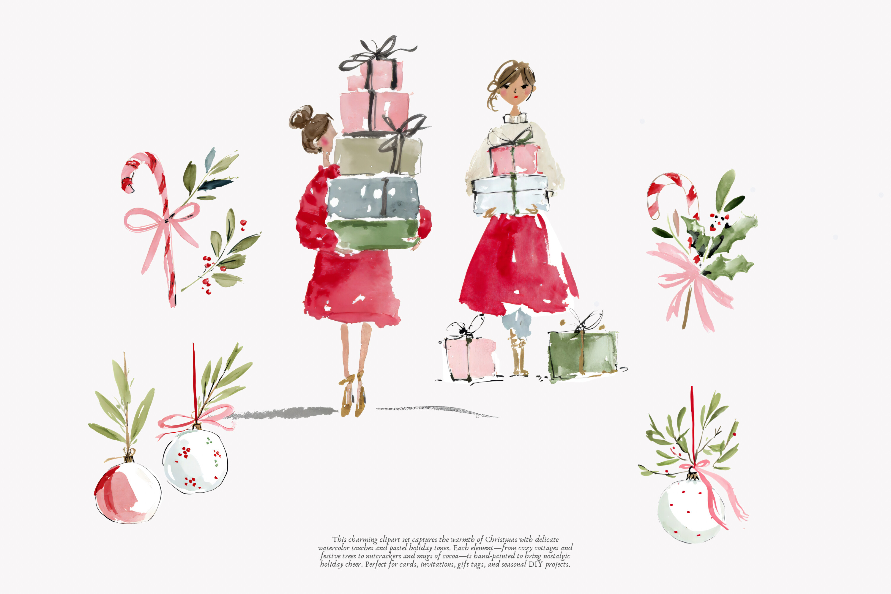 Cozy Christmas Watercolor Clipart Set - photo 3