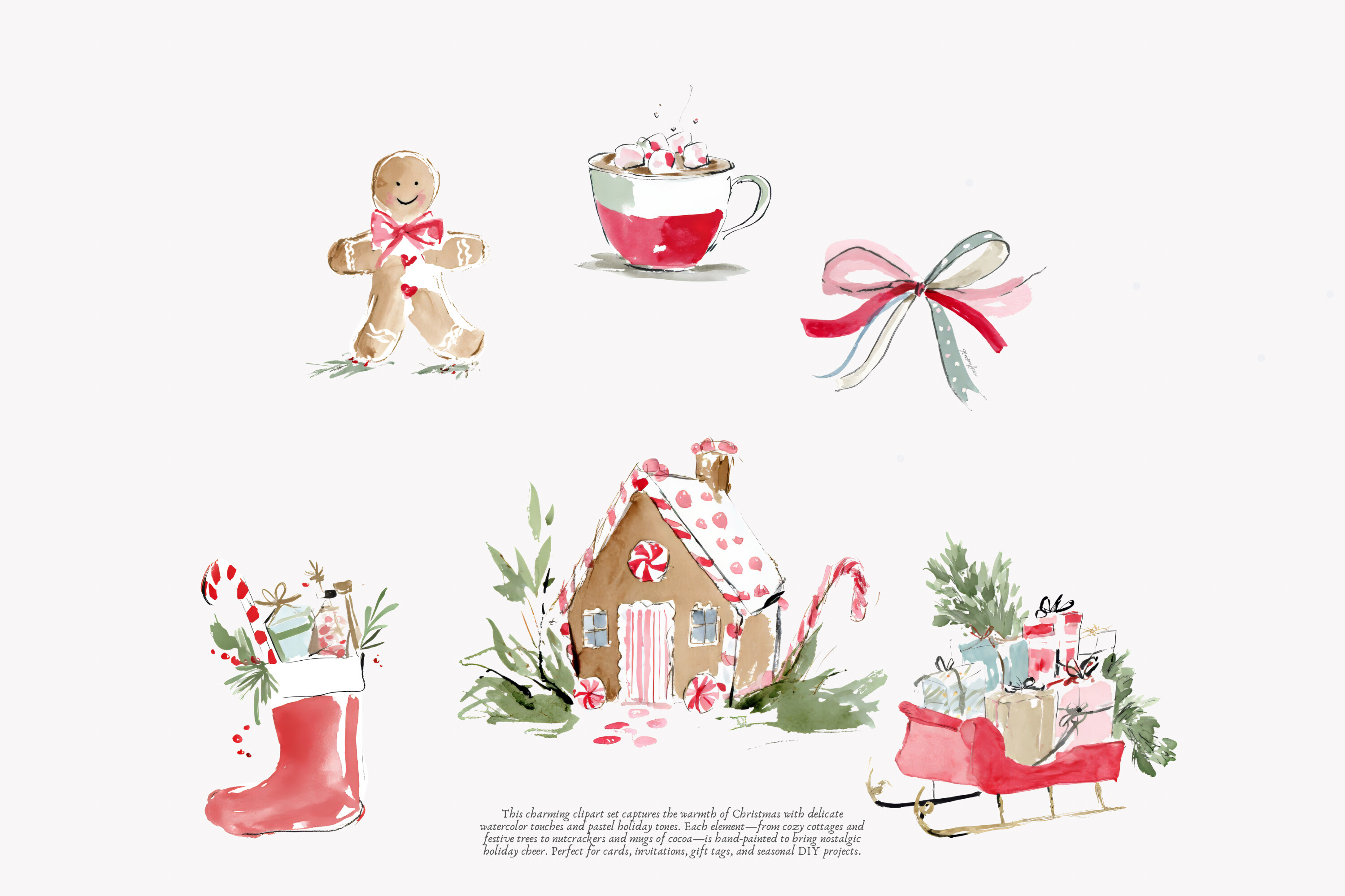 Cozy Christmas Watercolor Clipart Set - photo 5