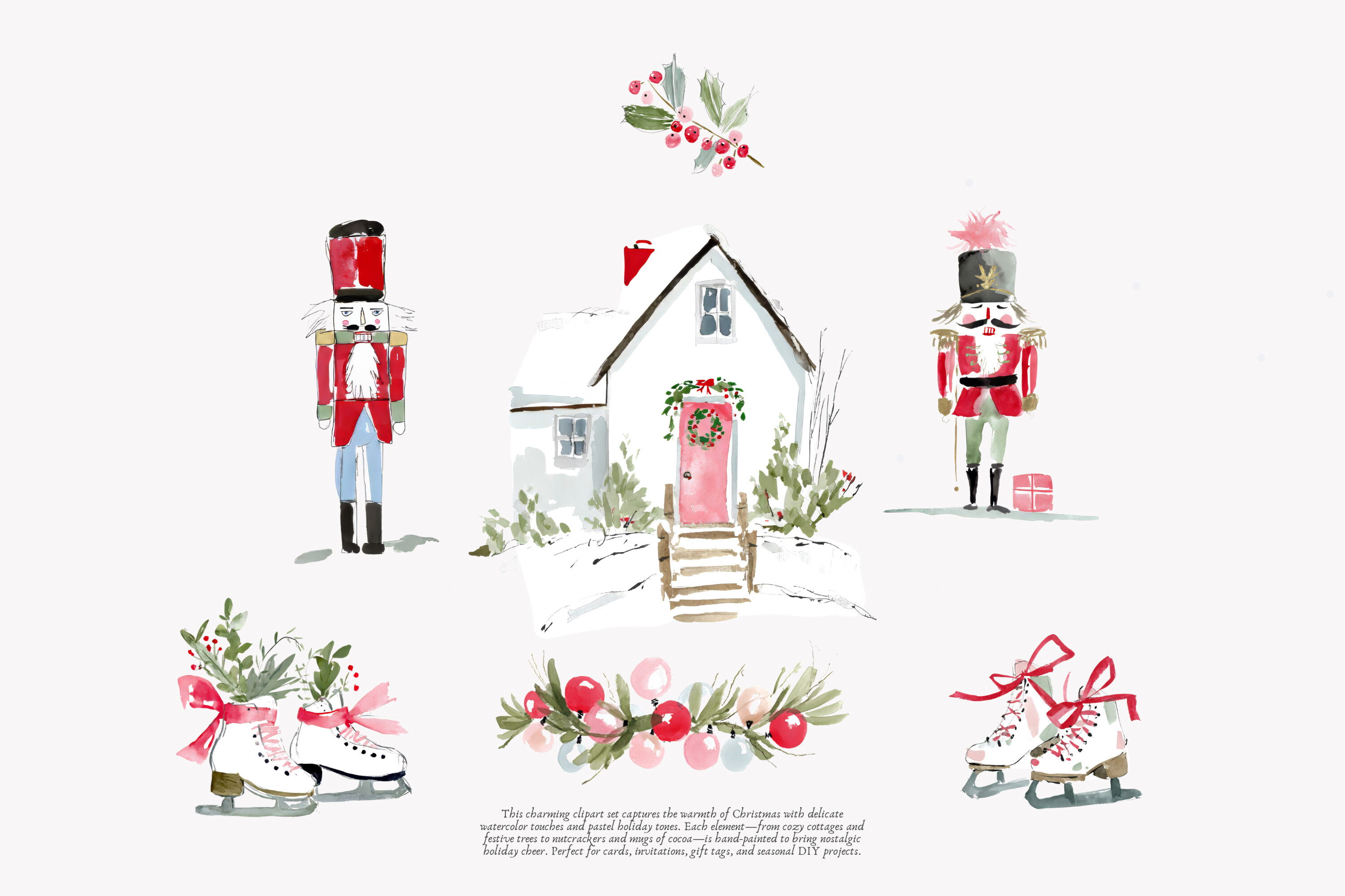 Cozy Christmas Watercolor Clipart Set - photo 6