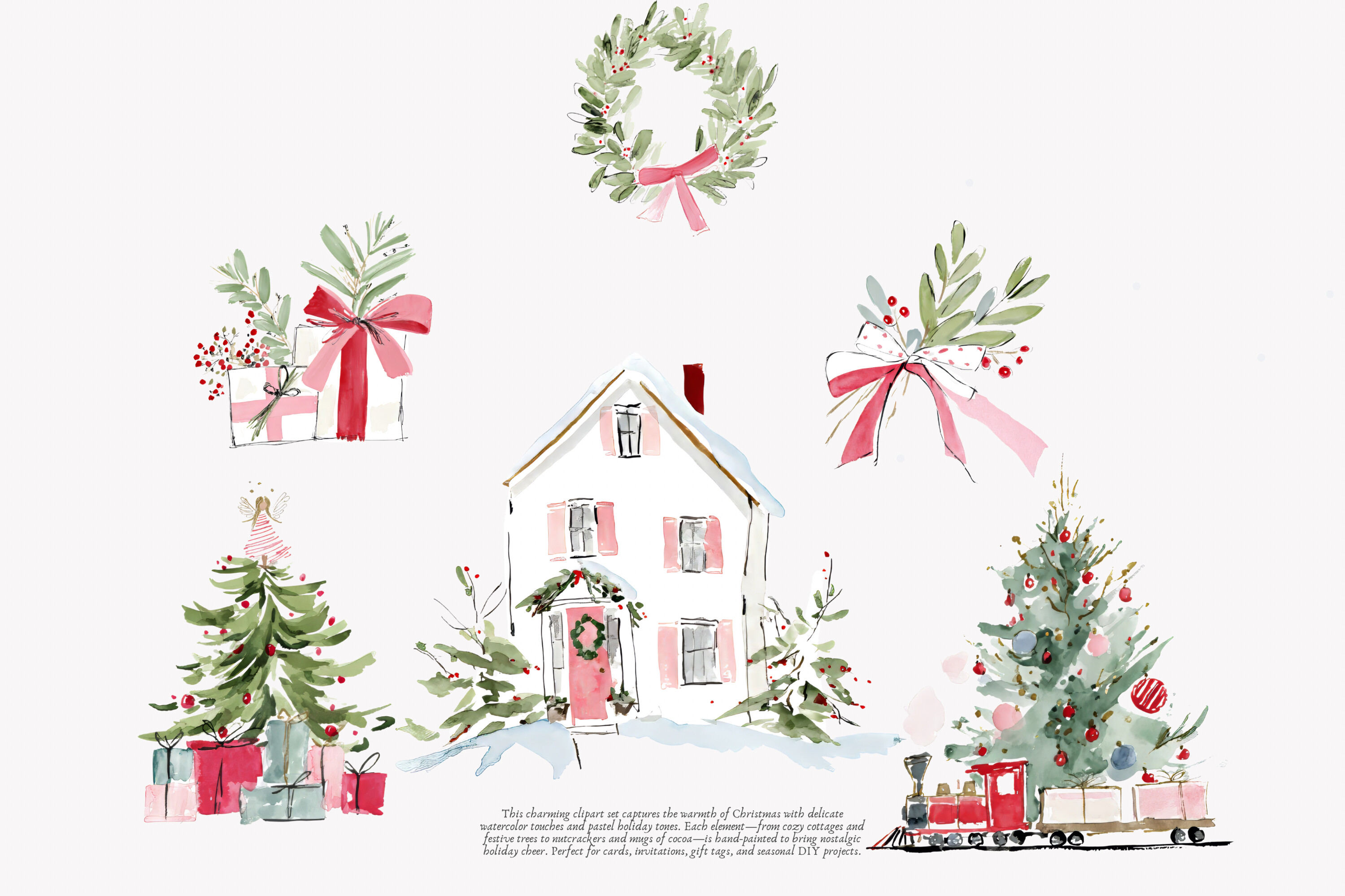 Cozy Christmas Watercolor Clipart Set - photo 7