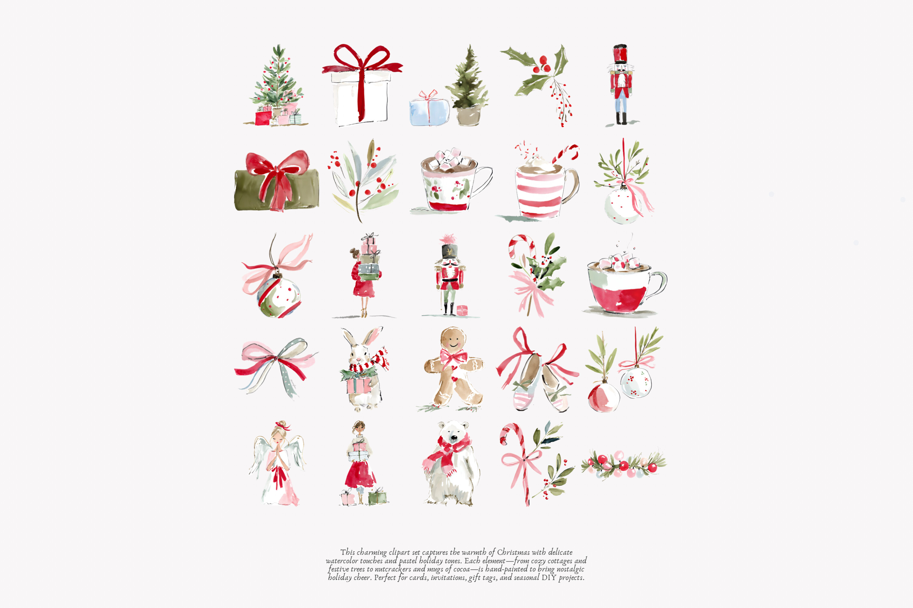 Cozy Christmas Watercolor Clipart Set - photo 8