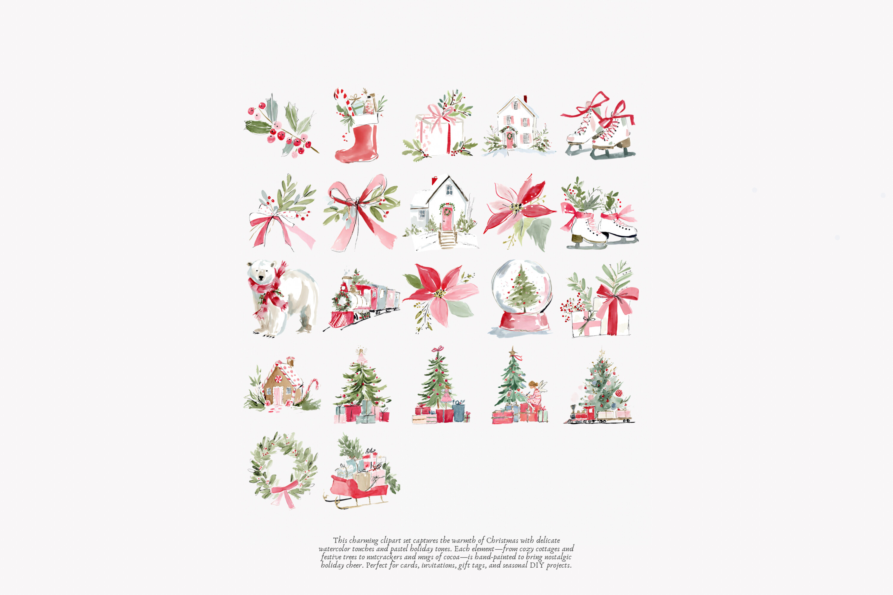 Cozy Christmas Watercolor Clipart Set - photo 9