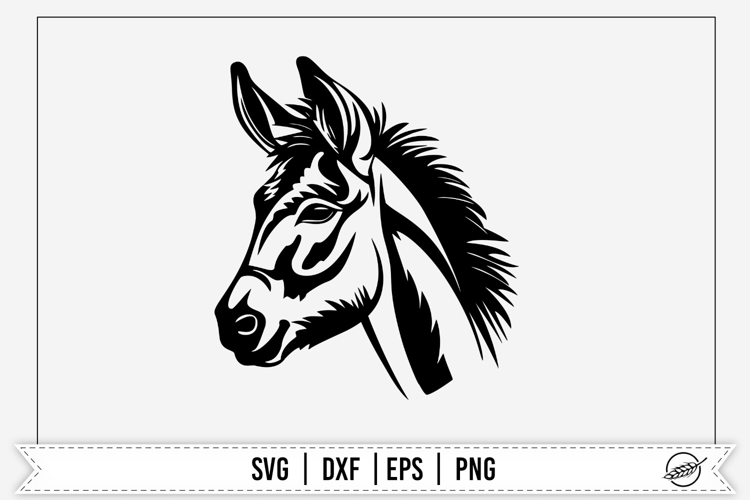 Donkey Head Svg Graphic by Boertiek · Creative Fabrica