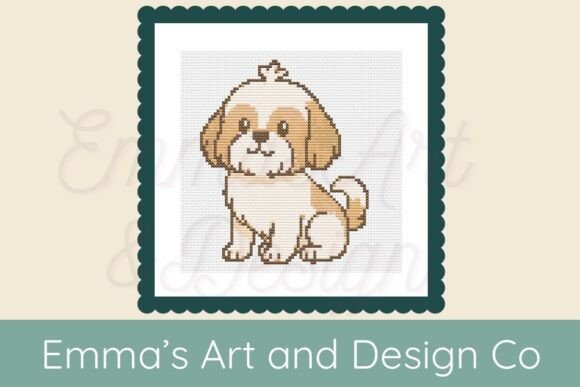 Adorable Shih Tzu Dog Cross Stitch Patte