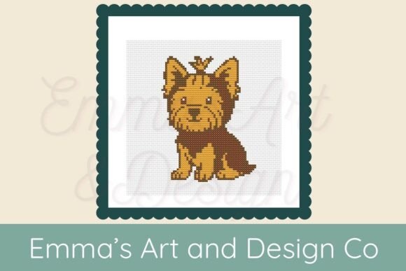 Adorable Yorkshire Terrier Cross Stitch