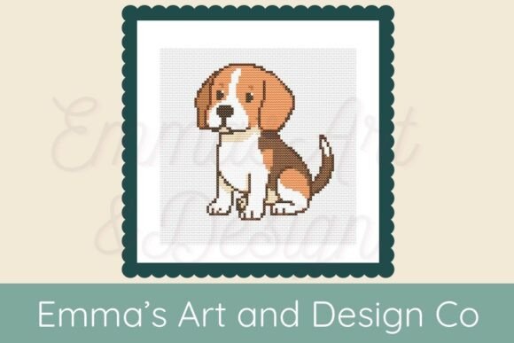 Charming Beagle Dog Cross Stitch Pattern