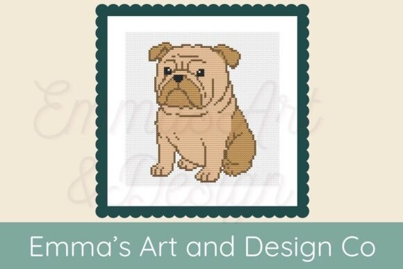 Charming Bulldog Cross Stitch Pattern