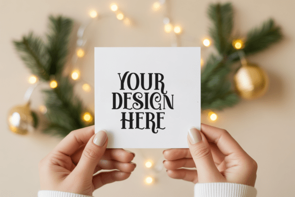 Christmas Card Mockup, Invitation Mockup
