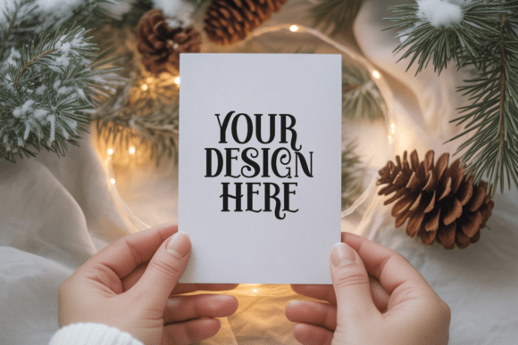 Christmas Card Mockup, Invitation Mockup