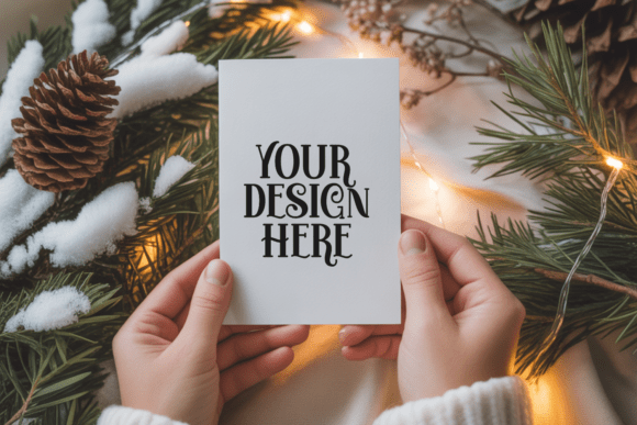 Christmas Card Mockup, Invitation Mockup