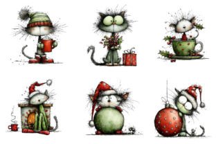 Christmas Whimsical Cat Clipart Graphic by Dreamshop · Creative Fabrica