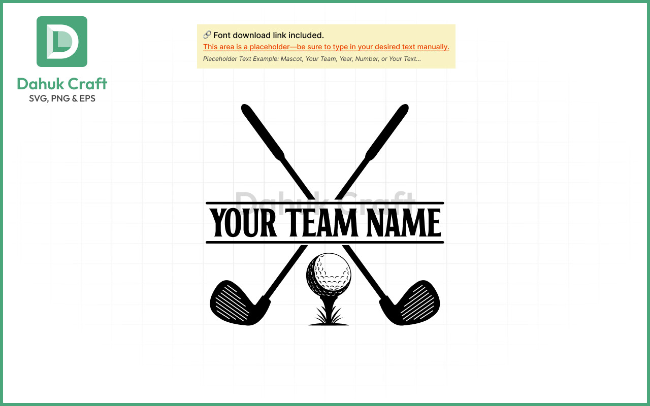 Custom Golf Team Logo SVG PNG and EPS