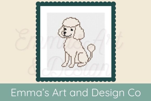 Elegant Poodle Dog Cross Stitch Pattern