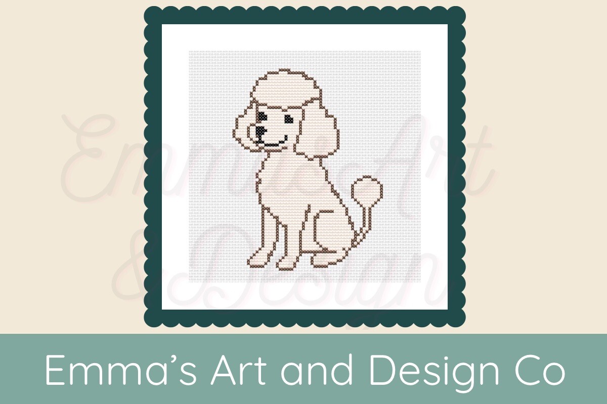 Elegant Poodle Dog Cross Stitch Pattern