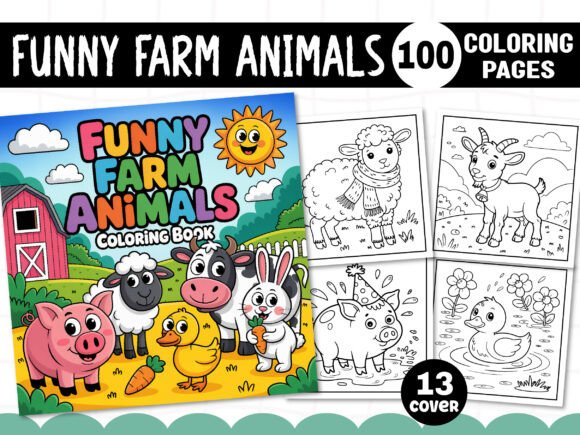 Funny Farm Animals Coloring Pages
