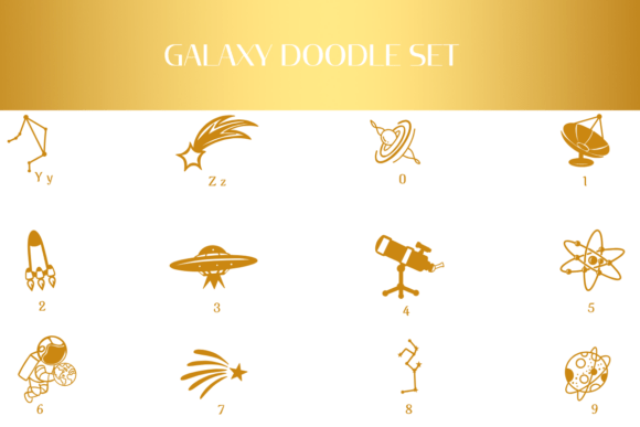 Galaxy Doodle Set Font - Preview 3