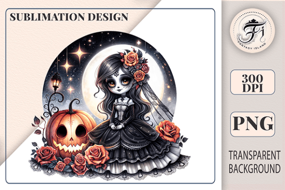 Gothic Cute Girl Clipart PNG | Dark Art Graphic Illustrations By Fantasy Island
