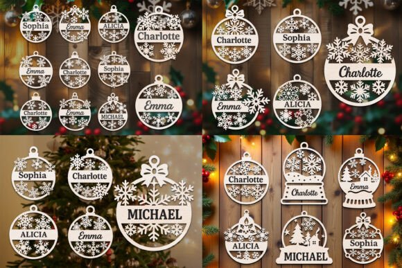 Laser Cut Christmas Ornaments SVG Bundle (Design 1) laser cut file