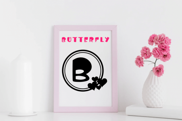 Monogram Love Heart Font PNG with transparent background - Preview 3