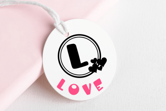 Monogram Love Heart Font PNG with transparent background - Preview 4