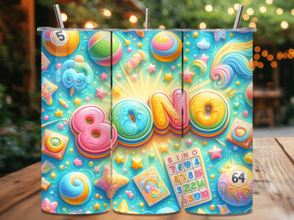 Pastel Bingo Balls Game Day Tumbler Wrap