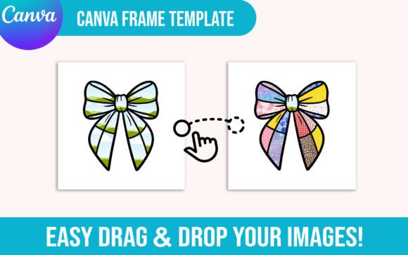 Patchwork Bow Canva Frame Template