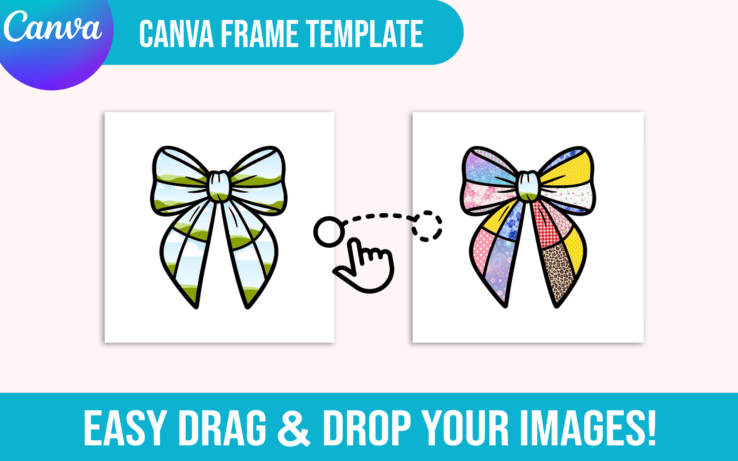 Patchwork Bow Canva Frame Template
