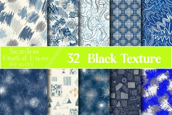 Seamless Black Texture Digital Paper Graphics