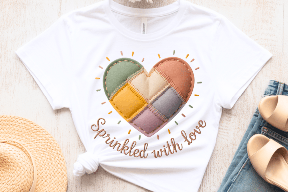Sprinkled with Love Patchwork Heart PNG