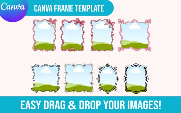 Whimsical Border Canva Frame Template with playful decorative styling