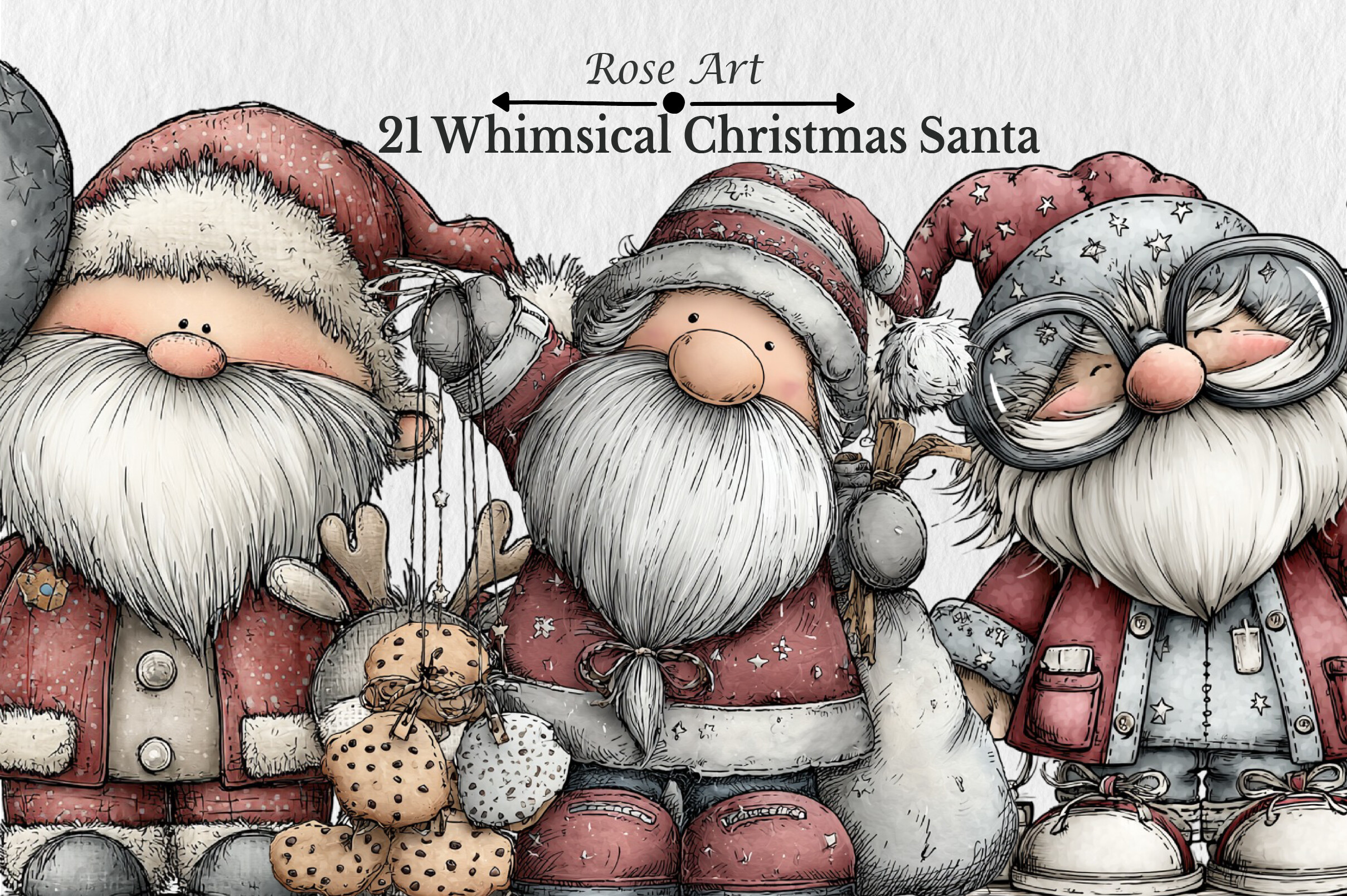 Whimsical Christmas Santa Clipart Graphic by Rose Art · Creative Fabrica