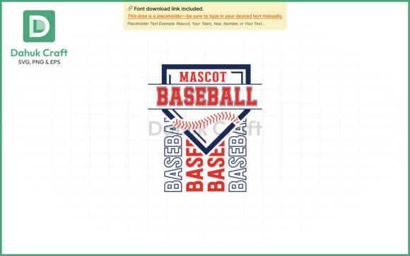 Baseball Mascot SVG PNG and EPS Illustration Logos Par Dahukdesign