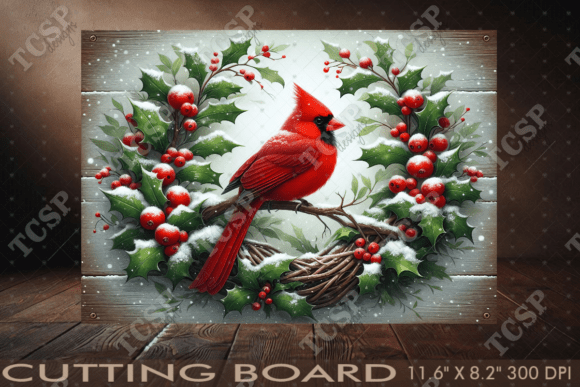Christmas Cardinal Cutting Board