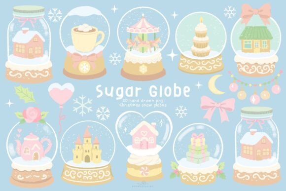 Christmas Snow Globe Clipart Graphic Illustrations By blumensdiary