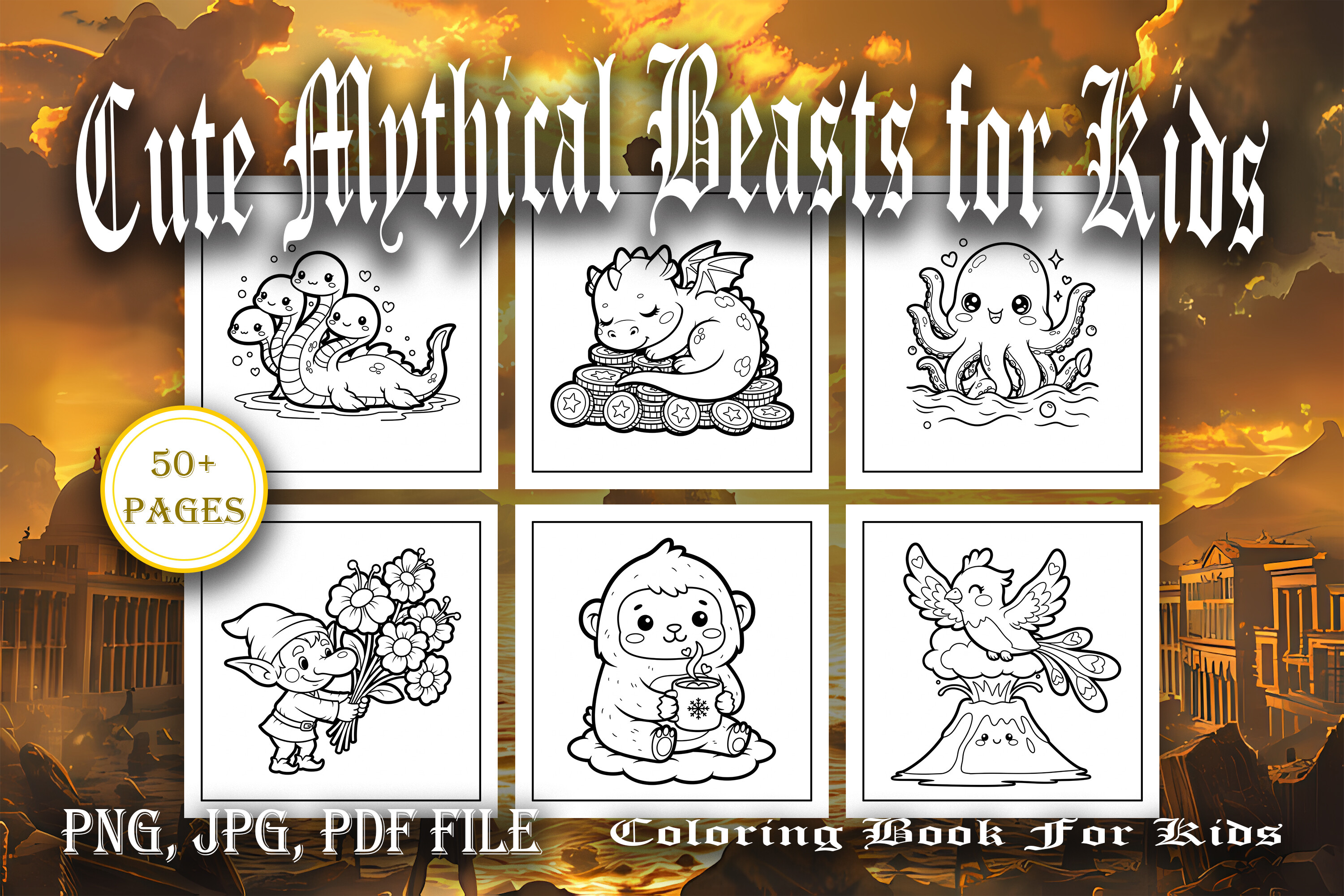 Cute Mythical Beasts Coloring for Kids