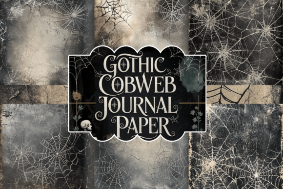 Gothic Cobweb Junk Journal Paper